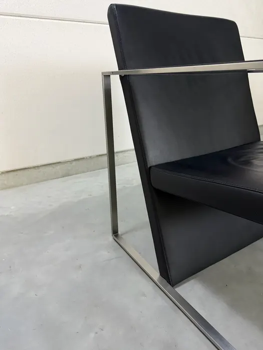 Arco Spine fauteuil, zwart leer & staal — Fauteuil (foto 8)